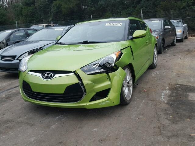 KMHTC6AD3CU075678 - 2012 HYUNDAI VELOSTER B GREEN photo 2