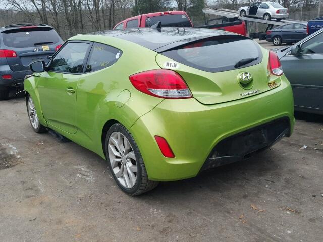 KMHTC6AD3CU075678 - 2012 HYUNDAI VELOSTER B GREEN photo 3