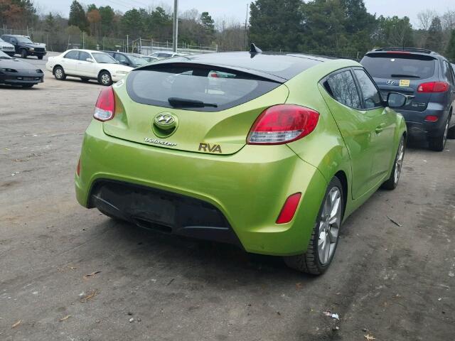 KMHTC6AD3CU075678 - 2012 HYUNDAI VELOSTER B GREEN photo 4