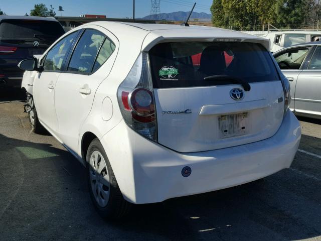 JTDKDTB38C1524176 - 2012 TOYOTA PRIUS C WHITE photo 3