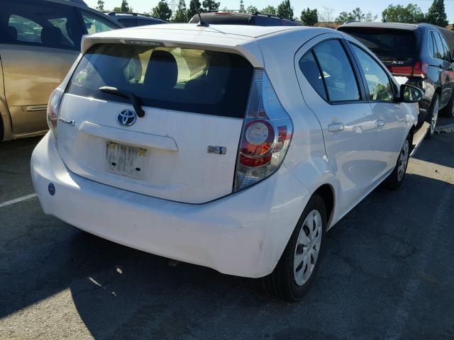 JTDKDTB38C1524176 - 2012 TOYOTA PRIUS C WHITE photo 4