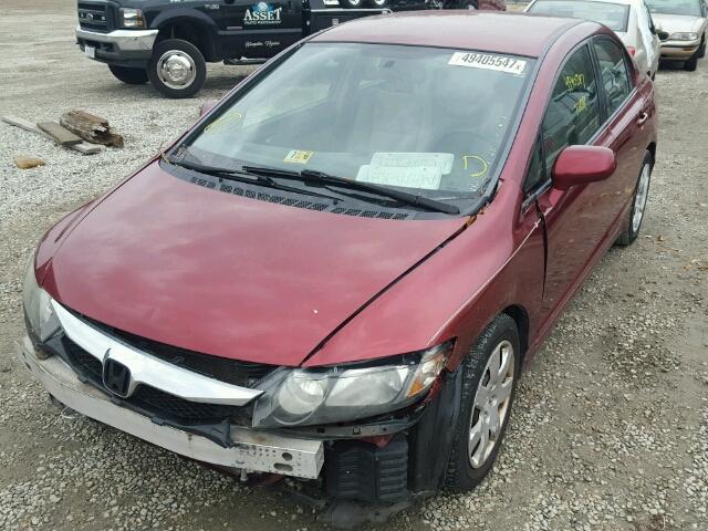 2HGFA1F57AH556000 - 2010 HONDA CIVIC LX RED photo 2