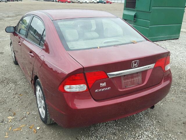 2HGFA1F57AH556000 - 2010 HONDA CIVIC LX RED photo 3