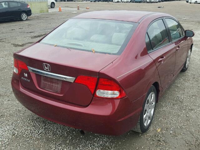 2HGFA1F57AH556000 - 2010 HONDA CIVIC LX RED photo 4