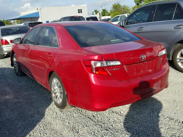 4T4BF1FK5CR205348 - 2012 TOYOTA CAMRY BASE RED photo 3