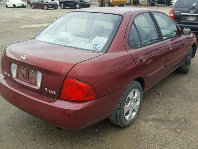 3N1CB51D66L557936 - 2006 NISSAN SENTRA 1.8 BURGUNDY photo 4