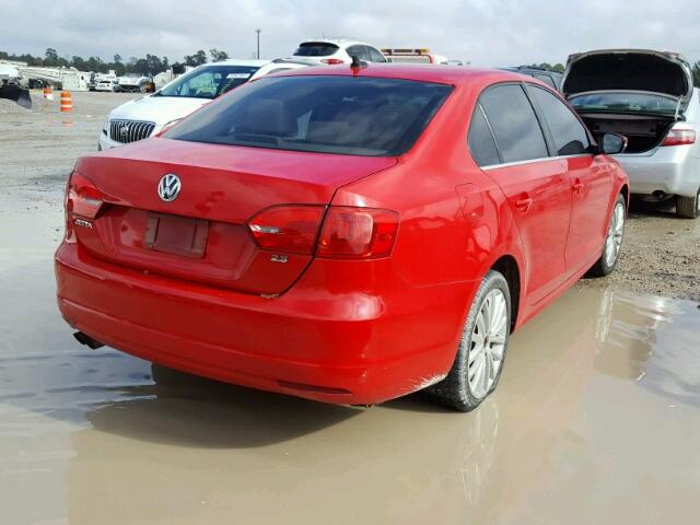 3VWLX7AJ4CM301412 - 2012 VOLKSWAGEN JETTA SEL RED photo 4