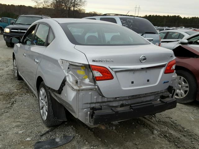 1N4AB7AP8DN909993 - 2013 NISSAN SENTRA S SILVER photo 3