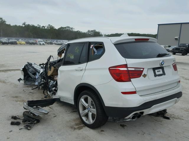 5UXWX7C50H0U39845 - 2017 BMW X3 XDRIVE3 WHITE photo 3