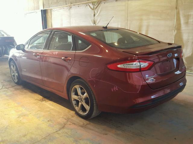 3FA6P0LUXER168682 - 2014 FORD FUSION SE RED photo 3