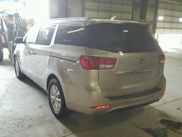 KNDMB5C15G6113334 - 2016 KIA SEDONA LX TAN photo 3