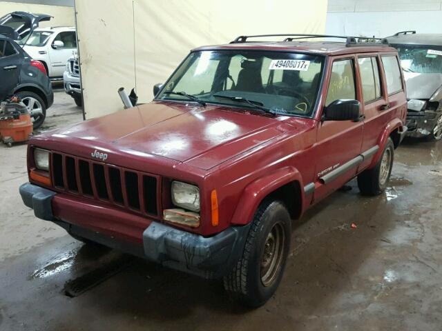 1J4FT68S0XL642280 - 1999 JEEP CHEROKEE S RED photo 2