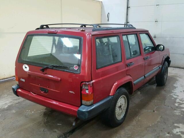 1J4FT68S0XL642280 - 1999 JEEP CHEROKEE S RED photo 4