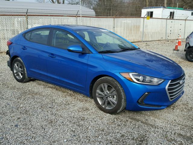 KMHD84LF8HU387513 - 2017 HYUNDAI ELANTRA SE BLUE photo 1