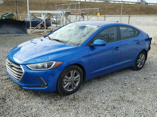 KMHD84LF8HU387513 - 2017 HYUNDAI ELANTRA SE BLUE photo 2