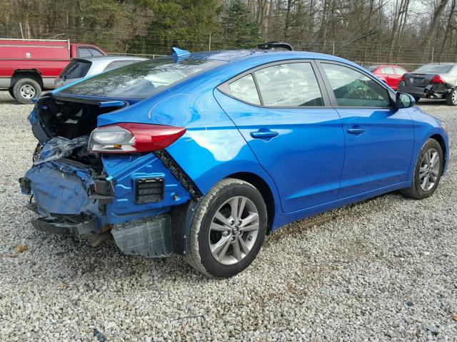 KMHD84LF8HU387513 - 2017 HYUNDAI ELANTRA SE BLUE photo 4