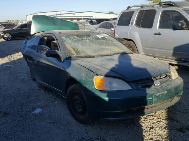 1HGEM22561L016073 - 2001 HONDA CIVIC LX GREEN photo 1