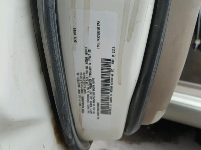 4S3BH675347638682 - 2004 SUBARU LEGACY OUT WHITE photo 10