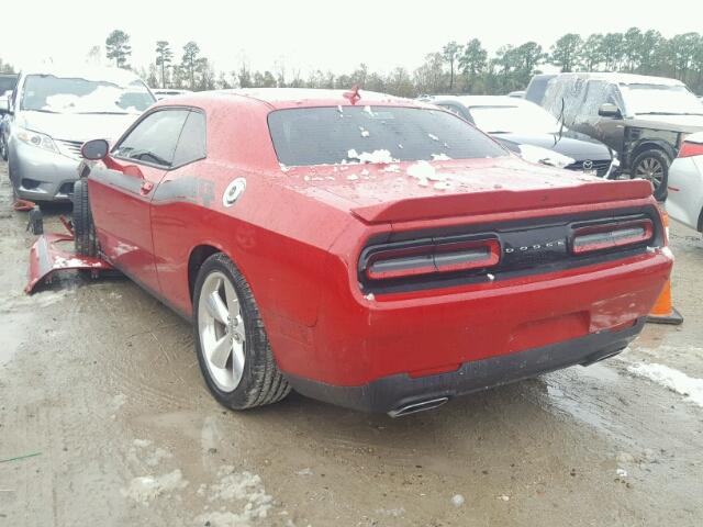 2C3CDZBT1GH185215 - 2016 DODGE CHALLENGER RED photo 3