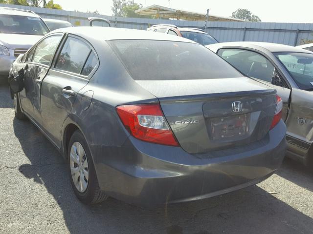 2HGFB2F59CH609799 - 2012 HONDA CIVIC LX GRAY photo 3