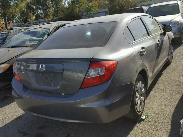 2HGFB2F59CH609799 - 2012 HONDA CIVIC LX GRAY photo 4