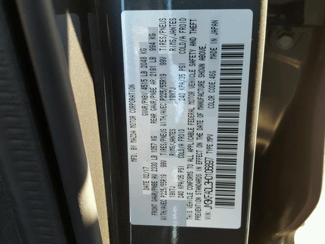 JM3KFADL3H0106897 - 2017 MAZDA CX-5 GRAND GRAY photo 10