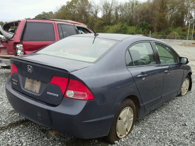 JHMFA36288S024921 - 2008 HONDA CIVIC HYBR GRAY photo 4