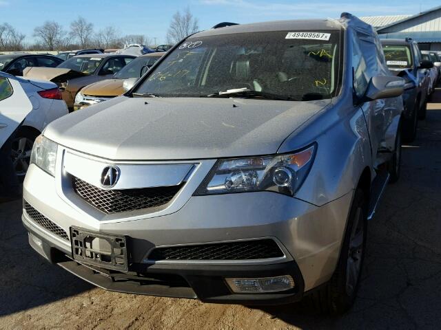 2HNYD2H65BH516939 - 2011 ACURA MDX TECHNO SILVER photo 2