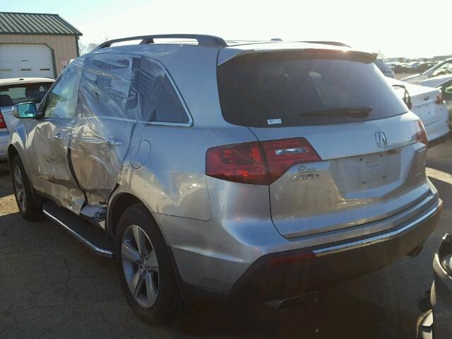 2HNYD2H65BH516939 - 2011 ACURA MDX TECHNO SILVER photo 3