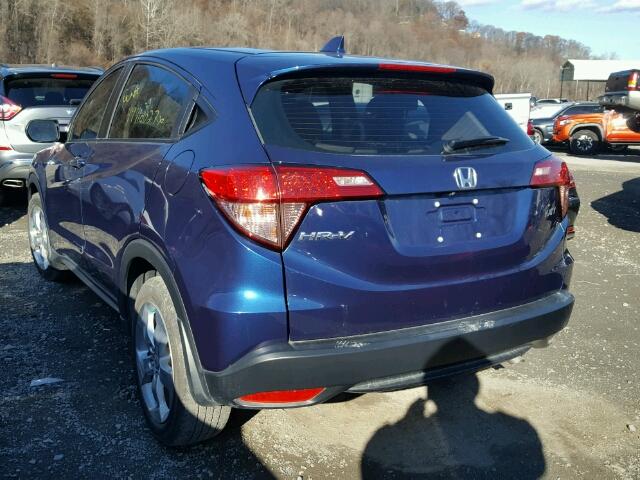 3CZRU5H33GM724628 - 2016 HONDA HR-V LX BLUE photo 3