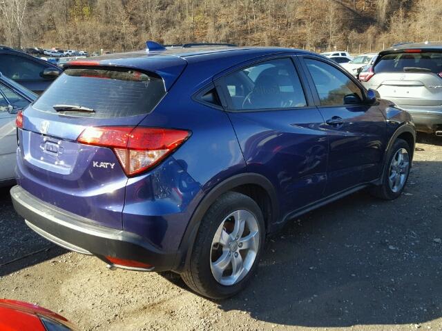 3CZRU5H33GM724628 - 2016 HONDA HR-V LX BLUE photo 4