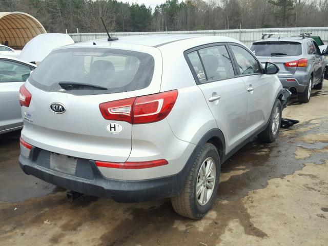 KNDPB3A27C7188604 - 2012 KIA SPORTAGE B SILVER photo 4