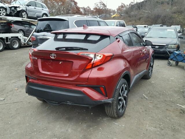 NMTKHMBX2JR019570 - 2018 TOYOTA C-HR XLE RED photo 4