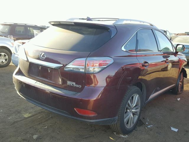 JTJBK1BA3F2483413 - 2015 LEXUS RX 350 BURGUNDY photo 4