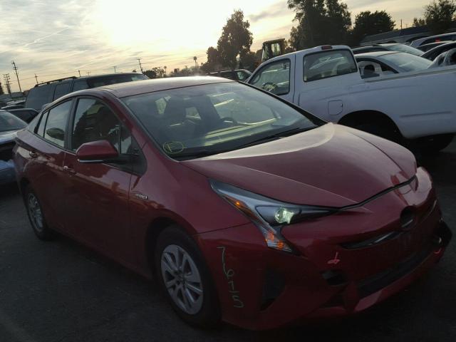 JTDKBRFU4G3510099 - 2016 TOYOTA PRIUS RED photo 1