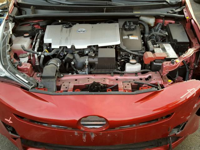 JTDKBRFU4G3510099 - 2016 TOYOTA PRIUS RED photo 7