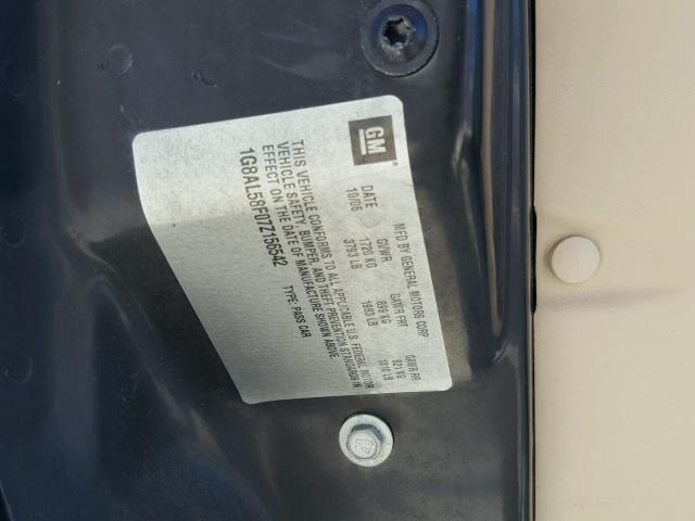 1G8AL58F07Z156542 - 2007 SATURN ION LEVEL GREEN photo 10