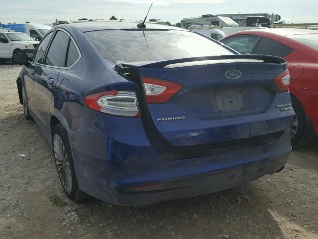 3FA6P0RU7DR290891 - 2013 FORD FUSION TIT BLUE photo 3