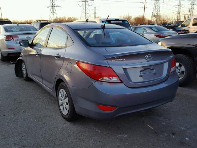 KMHCT4AE0GU953313 - 2016 HYUNDAI ACCENT SE GRAY photo 3