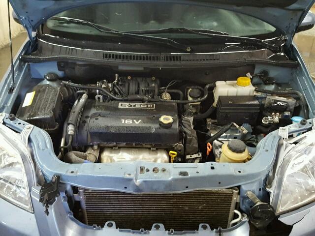 KL1TD56647B048228 - 2007 CHEVROLET AVEO BASE Bleu photo 7