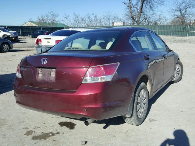 1HGCP26348A084563 - 2008 HONDA ACCORD LX MAROON photo 4