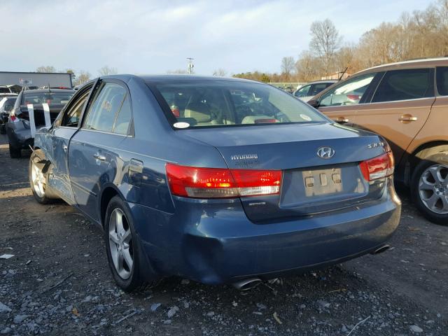 5NPEU46F97H170013 - 2007 HYUNDAI SONATA SE BLUE photo 3