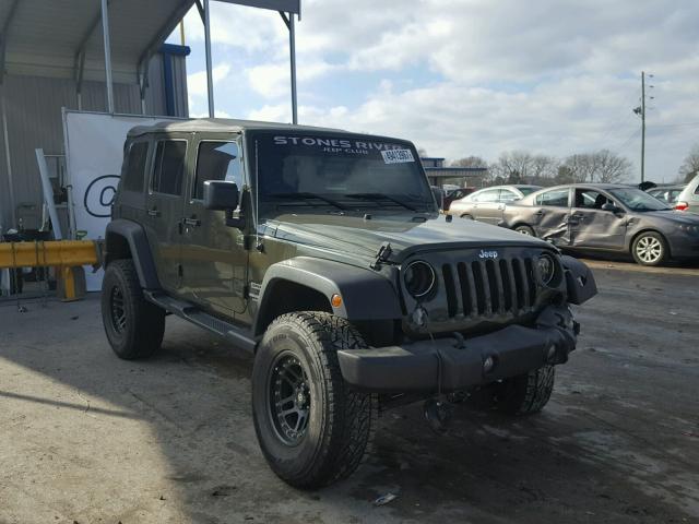 1C4BJWDG8FL771104 - 2015 JEEP WRANGLER U GREEN photo 1