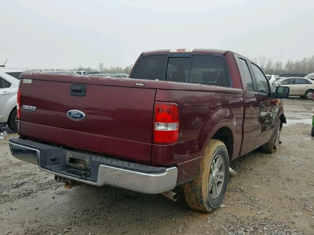 1FTRX12505FA83497 - 2005 FORD F150 MAROON photo 4