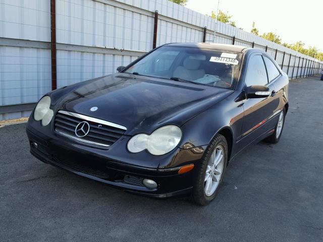 WDBRN47J12A297063 - 2002 MERCEDES-BENZ C 230K SPO BLACK photo 2