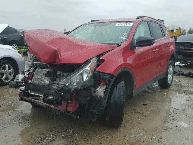 2T3ZFREV9DW070693 - 2013 TOYOTA RAV4 LE RED photo 2