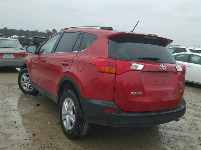 2T3ZFREV9DW070693 - 2013 TOYOTA RAV4 LE RED photo 3