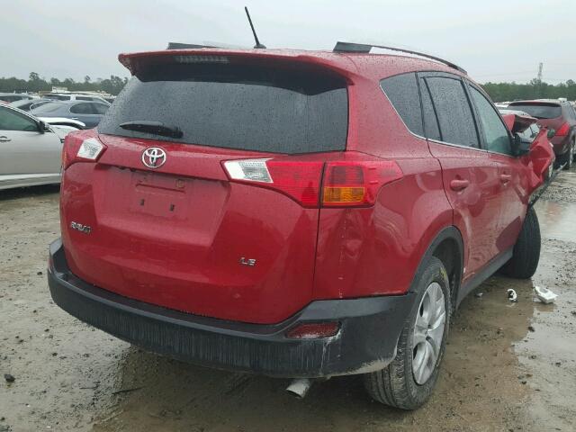 2T3ZFREV9DW070693 - 2013 TOYOTA RAV4 LE RED photo 4