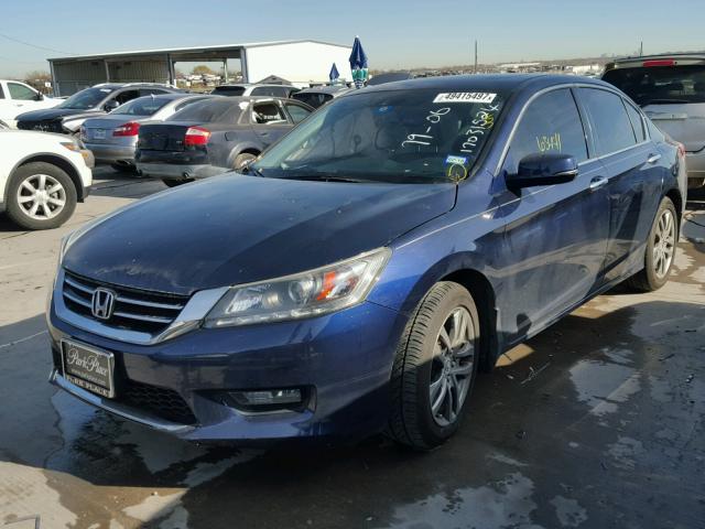 1HGCR3F8XEA013746 - 2014 HONDA ACCORD EXL BLUE photo 2