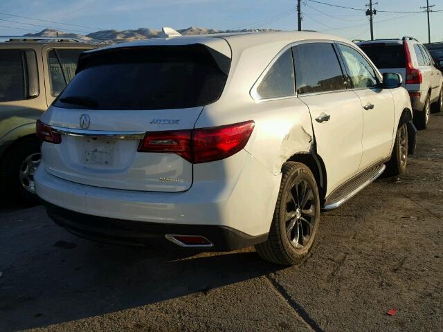 5FRYD4H21GB007280 - 2016 ACURA MDX WHITE photo 4